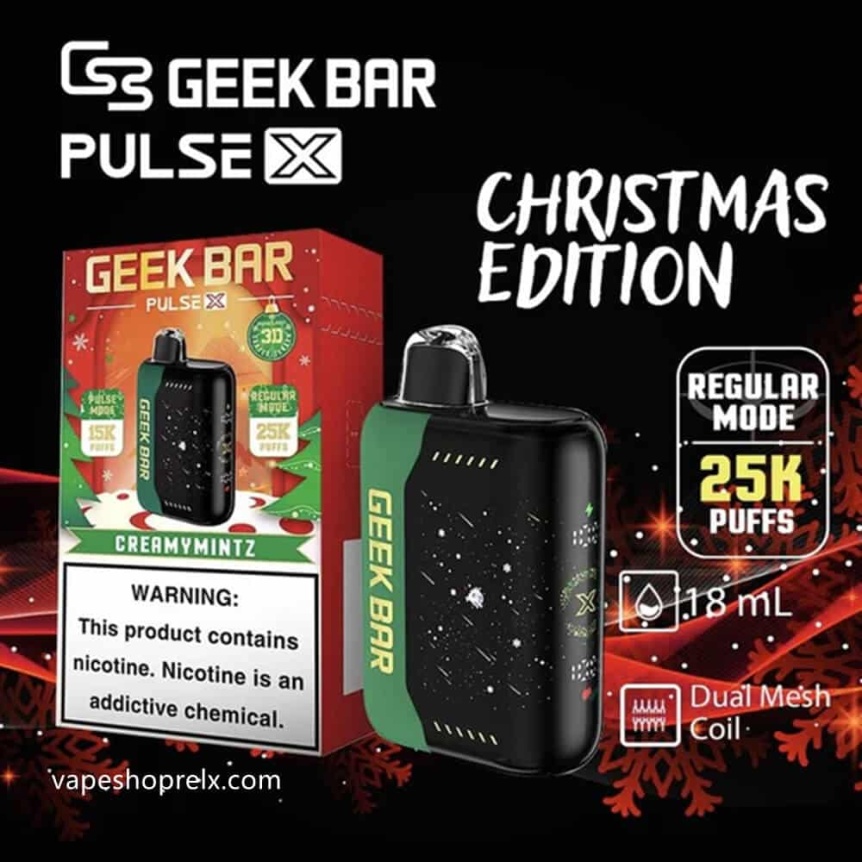 GEEK BAR PULSE X 25000Puffs 星空 一次性霧化棒 可充電 18mL 820mAh 3D弧面LED顯示 Type-C